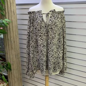 A New Day Leopard print long sleeve blouse